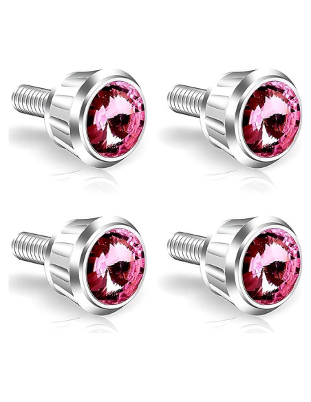 Kit de Fijación Placas de Licencia 4 PCS Rosa Getfay