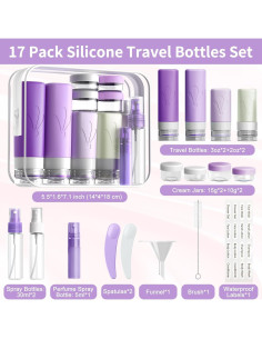Conjunto de Botellas de Viaje INSFIT 17 Pack Silicona A Prueba de Fugas 2