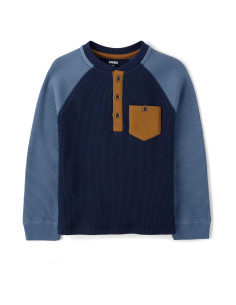 Camisa Henley Térmica Manga Larga Niños Gymboree 2T Azul