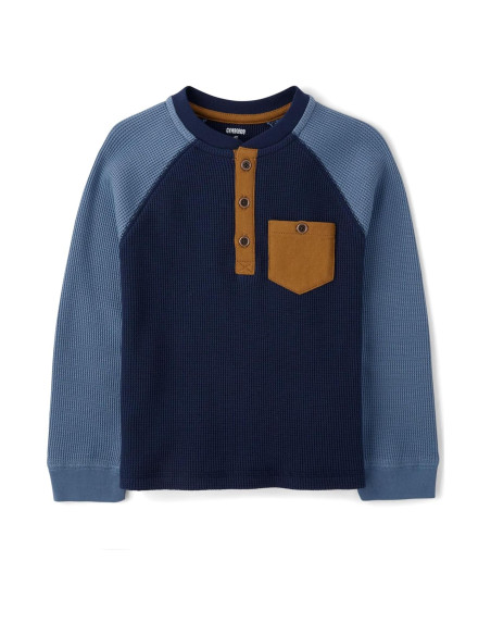 Camisa Henley Térmica Manga Larga Niños Gymboree 2T Azul