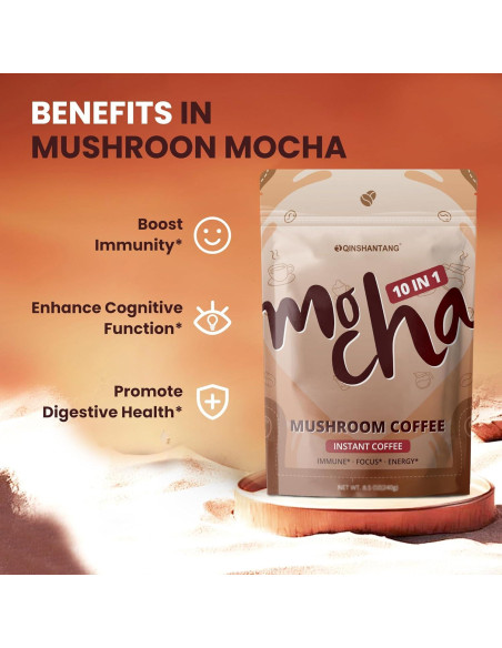 Café Mocha de Champiñones 10 en 1 QIN SHAN TANG 180g