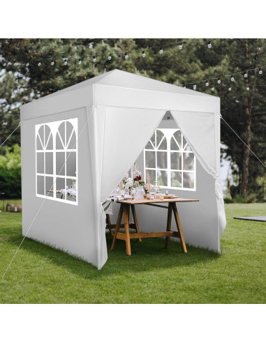 Carpa Gazebo Portátil Gearvato 2x2m Impermeable Blanca