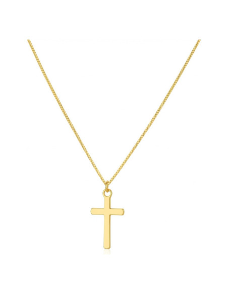 Collar de Cruz Dainty Chapado en Oro 14K para Mujeres 40.64 cm