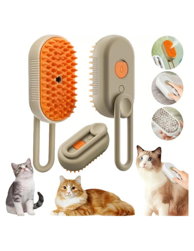 Cepillo de Vapor 4 en 1 MENGWO para Gatos y Perros - Antiestático