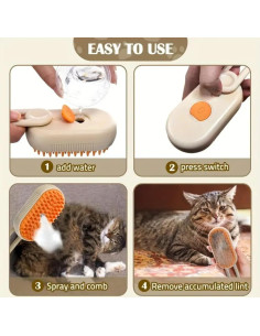 Cepillo de Vapor 4 en 1 MENGWO para Gatos y Perros - Antiestático 2