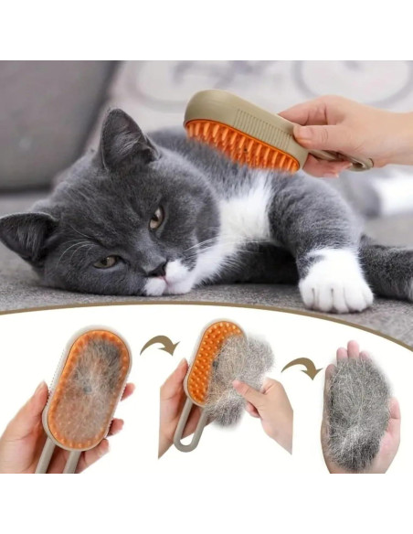 Cepillo de Vapor 4 en 1 MENGWO para Gatos y Perros - Antiestático