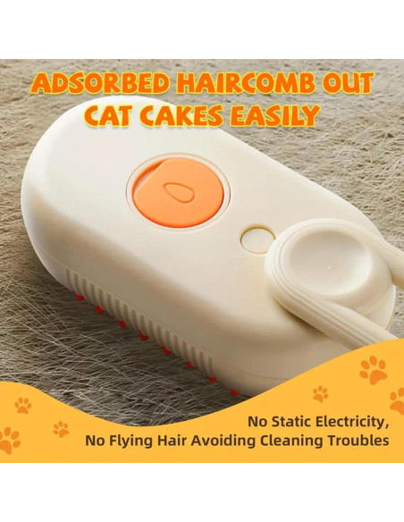 Cepillo de Vapor 4 en 1 MENGWO para Gatos y Perros - Antiestático