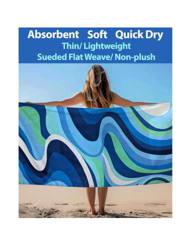 Toalla de Playa Microfibra MintiMango 180x81 cm Secado Rápido