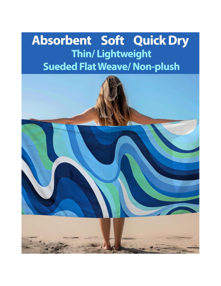 Toalla de Playa Microfibra MintiMango 180x81 cm Secado Rápido