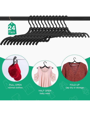 12 Perchas Plegables Portátiles Bgtecho Antideslizantes Negras