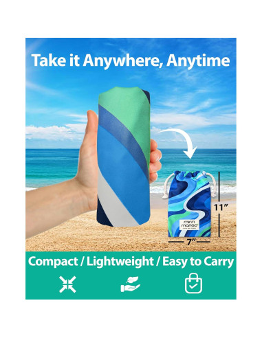 Toalla de Playa Microfibra MintiMango 180x81 cm Secado Rápido