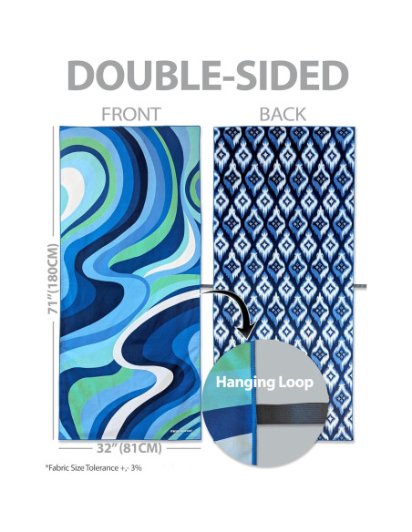 Toalla de Playa Microfibra MintiMango 180x81 cm Secado Rápido