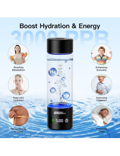 Botella de Agua de Hidrógeno funewthing 460ml con Pantalla LED 2