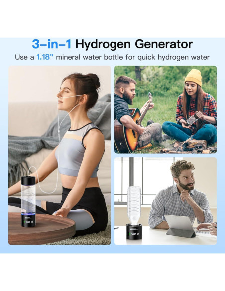 Botella de Agua de Hidrógeno funewthing 460ml con Pantalla LED