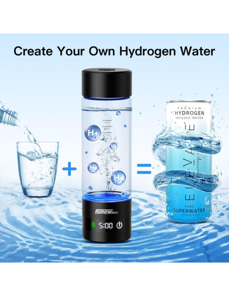 Botella de Agua de Hidrógeno funewthing 460ml con Pantalla LED