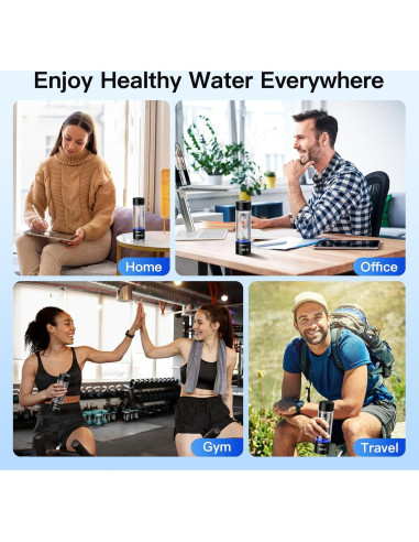 Botella de Agua de Hidrógeno funewthing 460ml con Pantalla LED