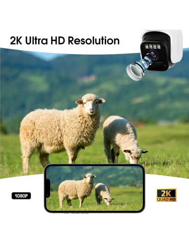 Cámara de Seguridad Solar Inalámbrica COOHILIGH DS2 2K