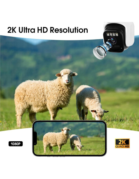 Cámara de Seguridad Solar Inalámbrica COOHILIGH DS2 2K