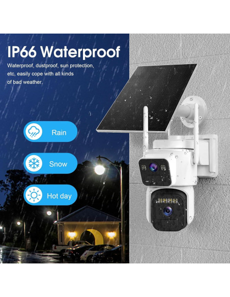 Cámara de Seguridad Solar Inalámbrica COOHILIGH DS2 2K