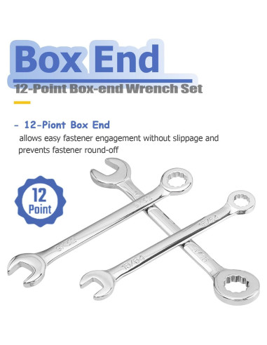 Juego de Llaves Combinadas Mesee 20 Piezas 4-11mm y 5/32-7/16"