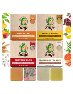 Juego de Jabones Naturales Age of Sage - Fragancia Victoriana - 4 Unidades