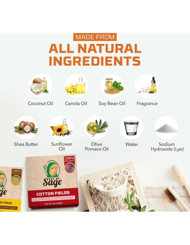 Juego de Jabones Naturales Age of Sage - Fragancia Victoriana - 4 Unidades
