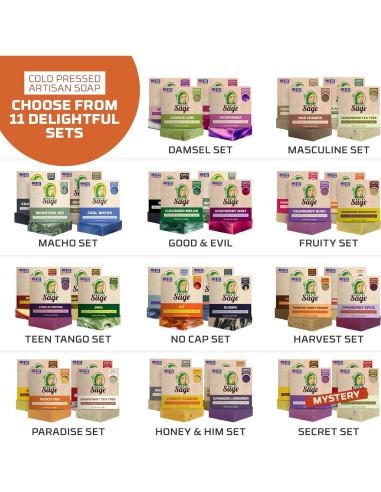 Juego de Jabones Naturales Age of Sage - Fragancia Victoriana - 4 Unidades