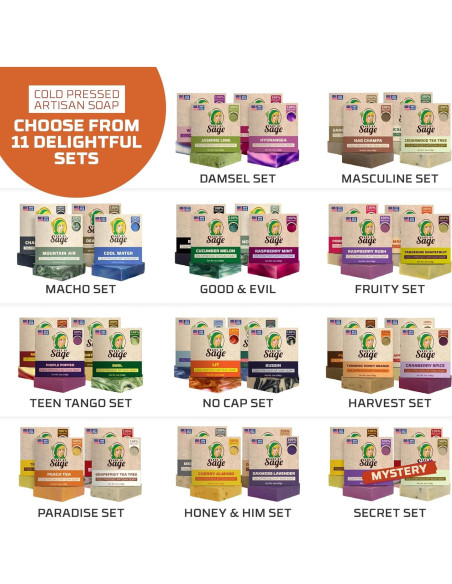 Juego de Jabones Naturales Age of Sage - Fragancia Victoriana - 4 Unidades
