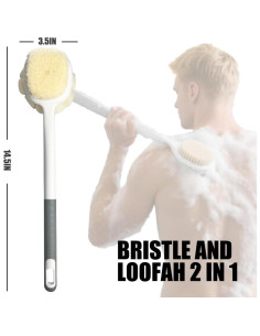 Cepillo de Ducha Doble Cara OHOO con Mango Largo Verde 2