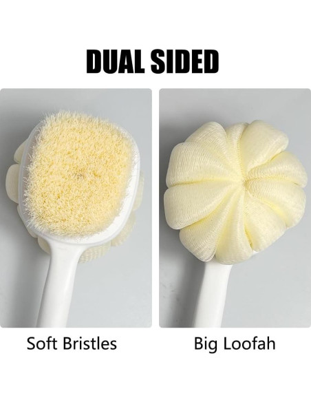 Cepillo de Ducha Doble Cara OHOO con Mango Largo Verde