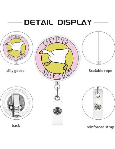 Soporte Retráctil para ID Ganso Tonto HEWJYDE - Clip Cocodrilo