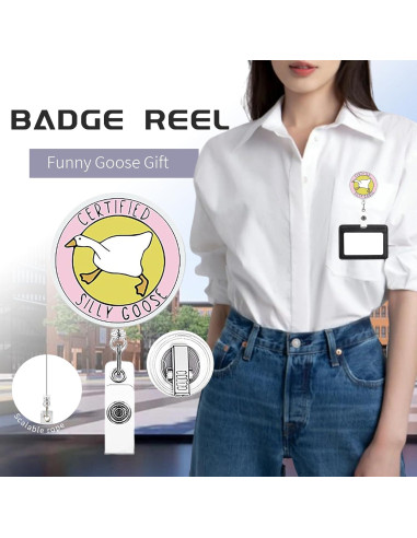Soporte Retráctil para ID Ganso Tonto HEWJYDE - Clip Cocodrilo