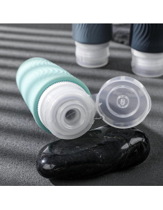 Botellas de Viaje Silicona 3oz Kuangre A Prueba de Fugas 2