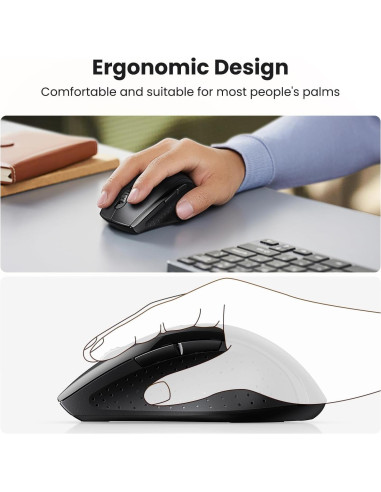 Ratón Inalámbrico Ergonómico UGREEN 2.4GHz 1600 DPI USB