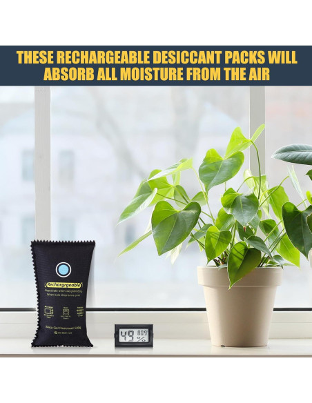 Juego de 4 Deshidratantes Recargables Tellegloww 500g con Termómetros Juego de 4 Deshidratantes Recargables Tellegloww 500g con Termómetros