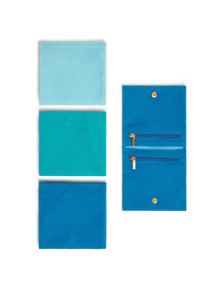 3 Pcs Bolsas de Joyería Terciopelo WSXBAGY Azul 10x10 cm