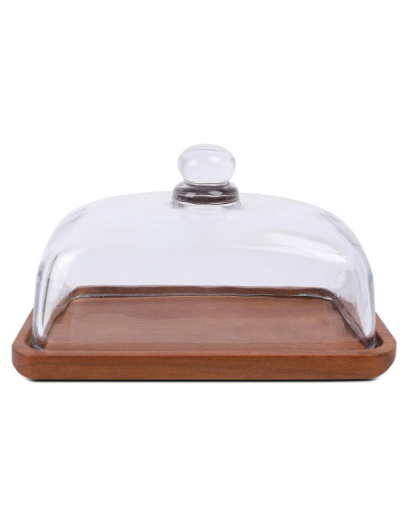 Plato de Mantequilla VivaBelle con Tapa de Vidrio 18.29x12.78cm