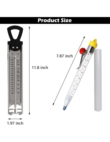 Termómetro de Caramelo con Clip ZKOOER - Paquete de 2, Acero Inoxidable