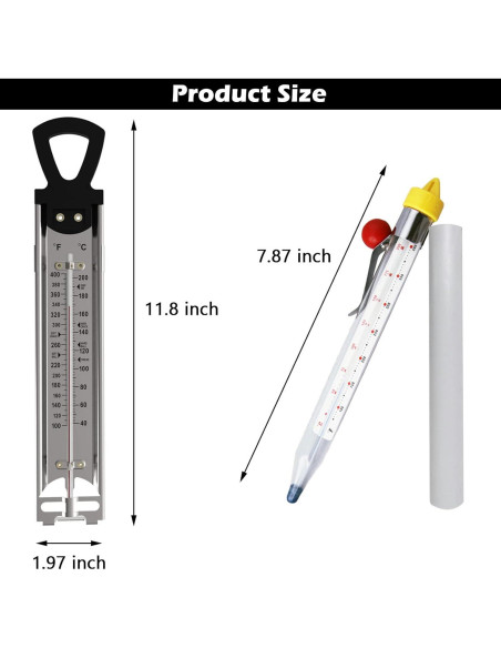 Termómetro de Caramelo con Clip ZKOOER - Paquete de 2, Acero Inoxidable
