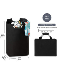 Canasta de Lavandería Plegable VISESUNNY 82L Flor Morada 2