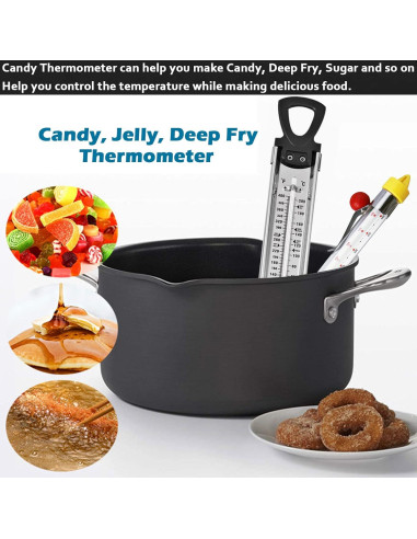 Termómetro de Caramelo con Clip ZKOOER - Paquete de 2, Acero Inoxidable