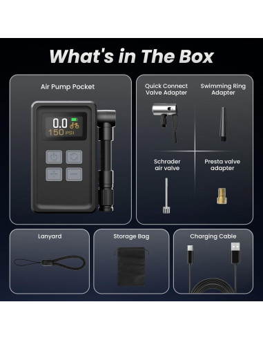 Mini Bomba de Bicicleta TOOLBOOX WK-BL01 150 PSI Portátil