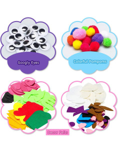 Kit de Marionetas de Mano WATINC 6 Piezas Fieltro DIY Animales 2