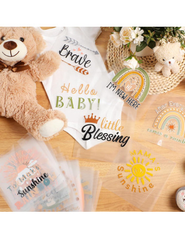 Calcomanías Transferibles Teling 36 Pcs Arcoíris para Baby Shower