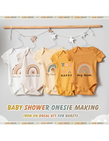 Calcomanías Transferibles Teling 36 Pcs Arcoíris para Baby Shower