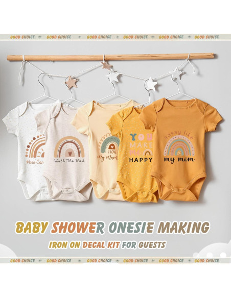 Calcomanías Transferibles Teling 36 Pcs Arcoíris para Baby Shower