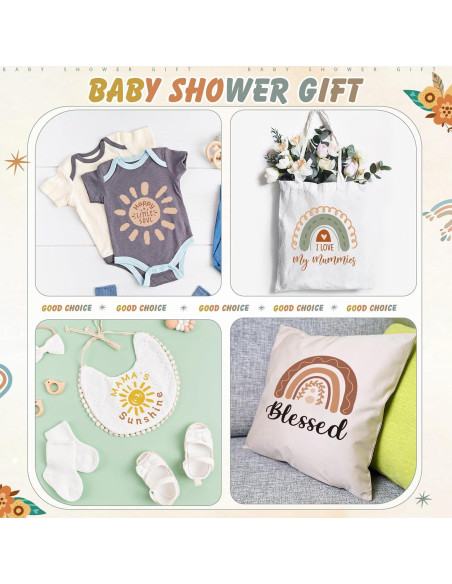 Calcomanías Transferibles Teling 36 Pcs Arcoíris para Baby Shower