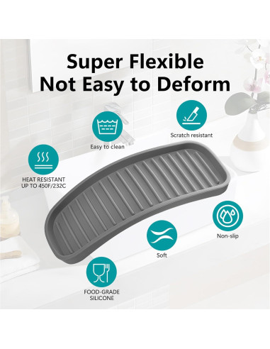 Soporte de Esponja de Silicona Gosmol Gris 2 Piezas 22.86x8.89 cm