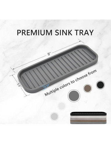 Soporte de Esponja de Silicona Gosmol Gris 2 Piezas 22.86x8.89 cm