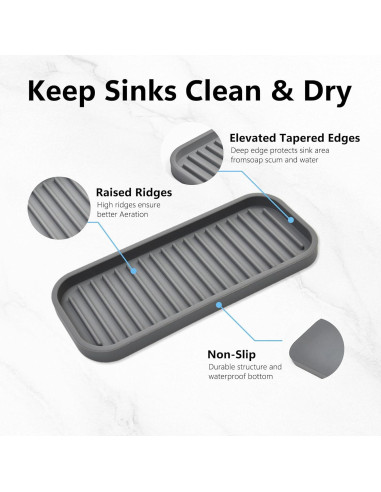 Soporte de Esponja de Silicona Gosmol Gris 2 Piezas 22.86x8.89 cm